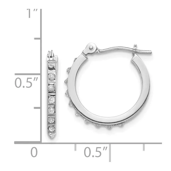 Jewelry Earrings 14k White Gold Diamond Fascination Hinged Hoop Earrings Jewelry Earrings 14k White Gold Diamond Fascination Hinged Hoop Earrings