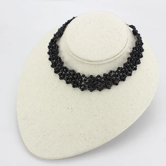 LO4720 Rhodium Stainless Steel Necklace with Synthetic Synthetic Glass in Jet Alamode Necklaces