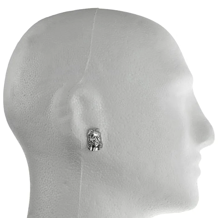 Long Jesus Silver Tone Bling Earrings 19MM Bling Cartel Admin Earrings