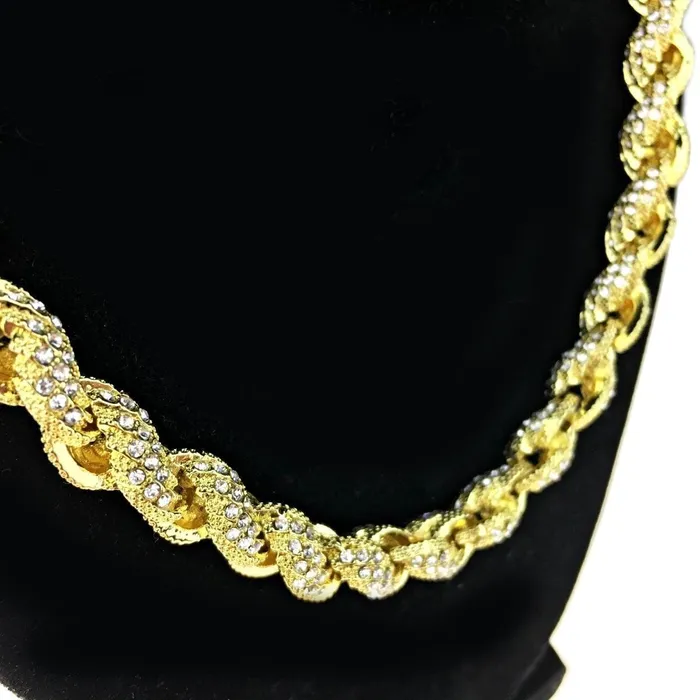 Necklaces Bling Cartel Admin 14K Gold Plated Finish Chain Iced Bling Necklace 10mm x 20 Necklaces Bling Cartel Admin 14K Gold Plated Finish Chain Iced Bling Necklace 10mm x 20