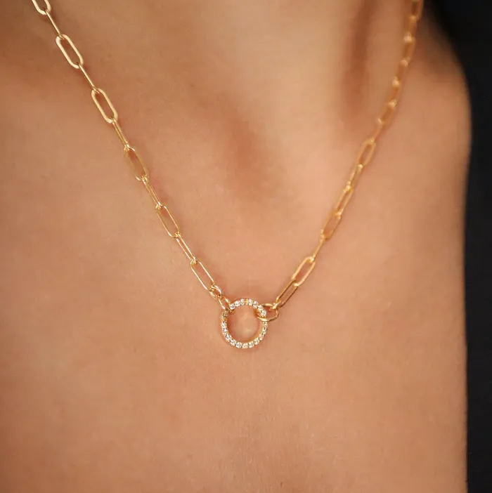 Necklaces Earthly Abundance Jewelry White Topaz Carabiner Necklace