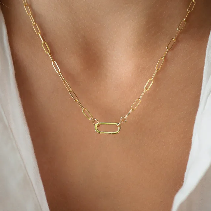 Necklaces Earthly Abundance Jewelry White Topaz Carabiner Necklace