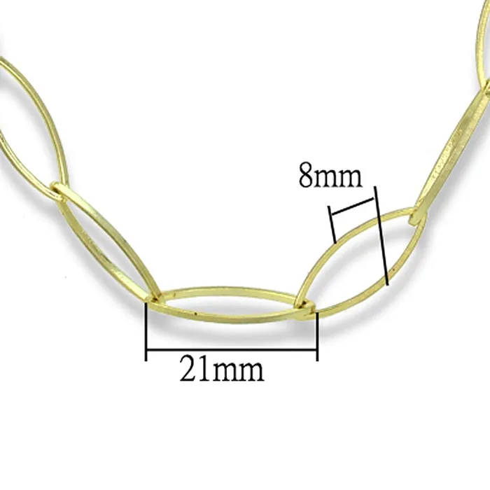 Necklaces LO3721 Gold Brush Brass Necklace with No Stone Alamode