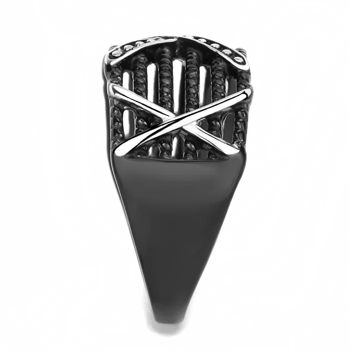Rings Alamode TK3468 IP BlackIon Plating Stainless Steel Ring with No Stone