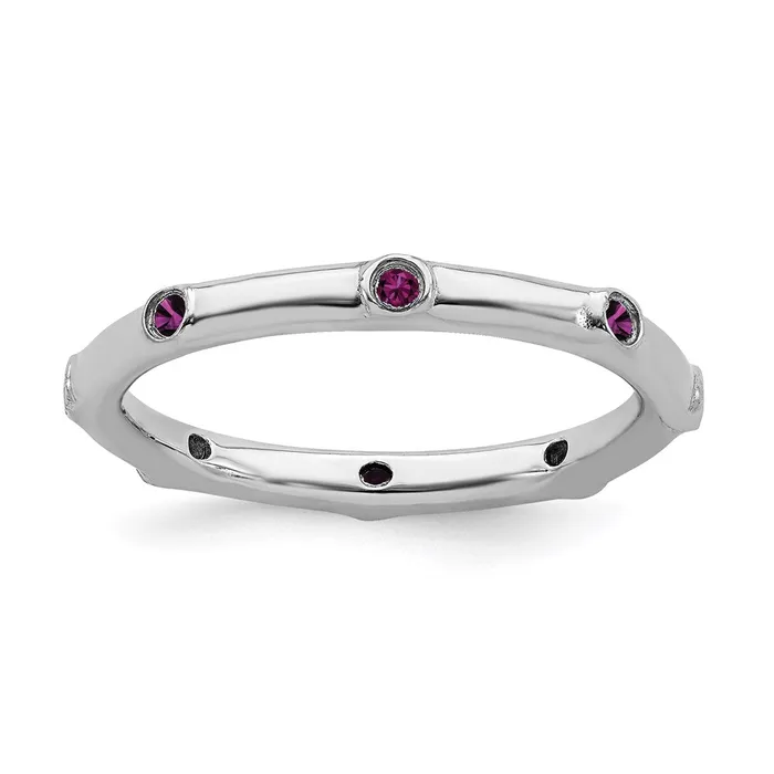 Rings Stackable Expressions Sterling Silver Stackable Expressions Rhodolite Garnet Ring QSK379
