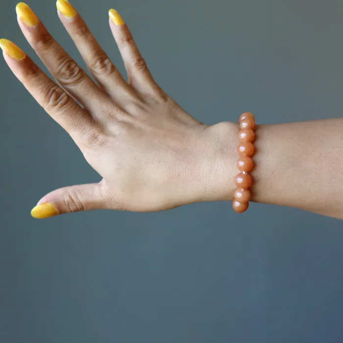Satin Crystals Red Aventurine Bracelet Bright Side Confidence Bracelets