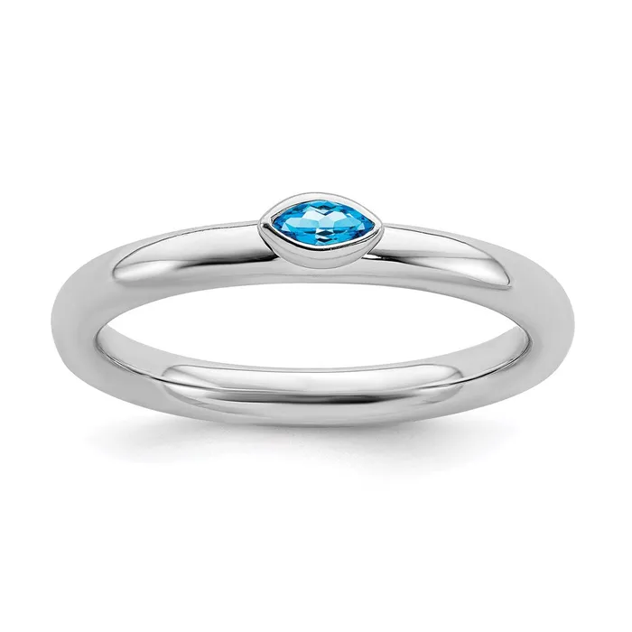 Stackable Expressions Sterling Silver Stackable Expressions Blue Topaz Ring QSK2135 Rings