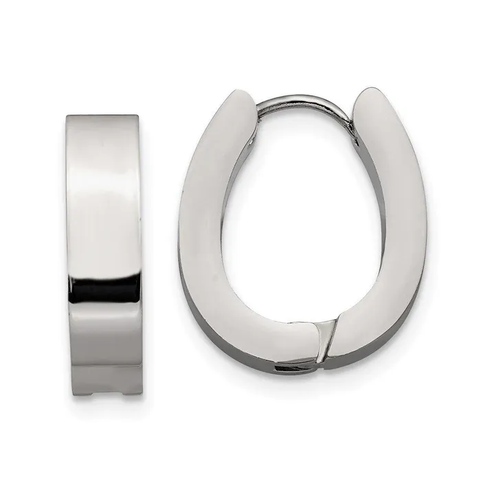 Stainless Steel Hinged Hoop Earrings Chisel Earrings