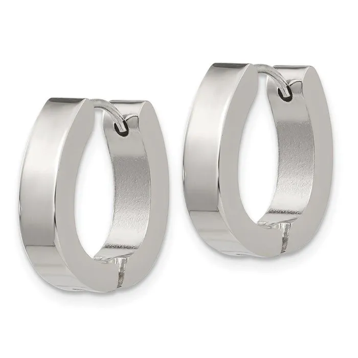 Stainless Steel Hinged Hoop Earrings Chisel Earrings Stainless Steel Hinged Hoop Earrings Chisel Earrings
