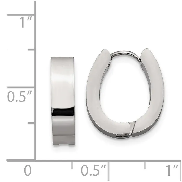 Stainless Steel Hinged Hoop Earrings Chisel Earrings Stainless Steel Hinged Hoop Earrings Chisel Earrings