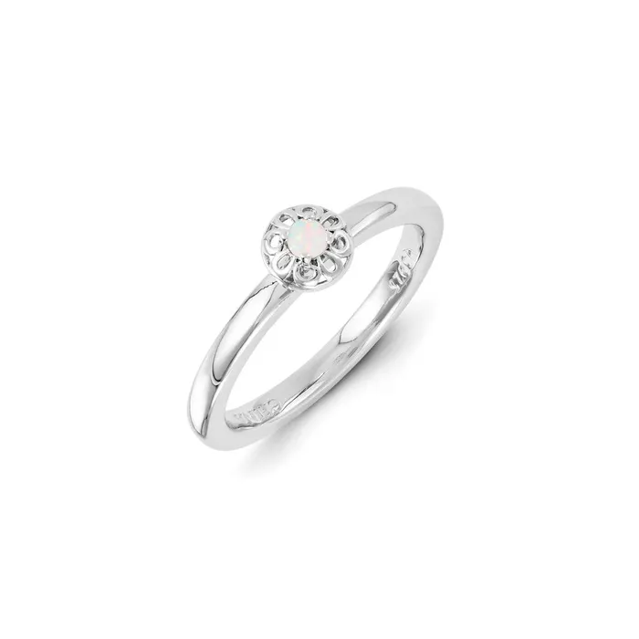 Sterling Silver Stackable Expressions Created Opal Ring QSK1330 Stackable Expressions Rings Sterling Silver Stackable Expressions Created Opal Ring QSK1330 Stackable Expressions Rings
