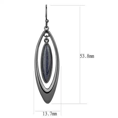 TK2577 IP Light Black IP Gun Stainless Steel Earrings with Blue Sand in Montana Alamode Earrings