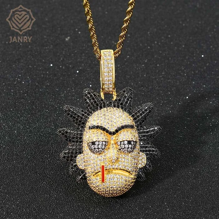 VVS Jewelry Necklaces Icy Rick Morty Pendant Chain