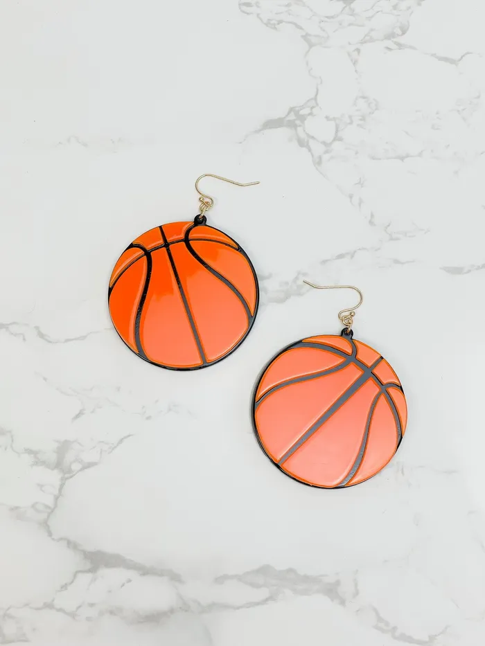Acrylic Basketball Dangle Earrings Prep Obsessed RNK Earrings