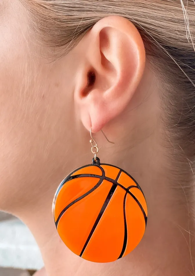 Acrylic Basketball Dangle Earrings Prep Obsessed RNK Earrings