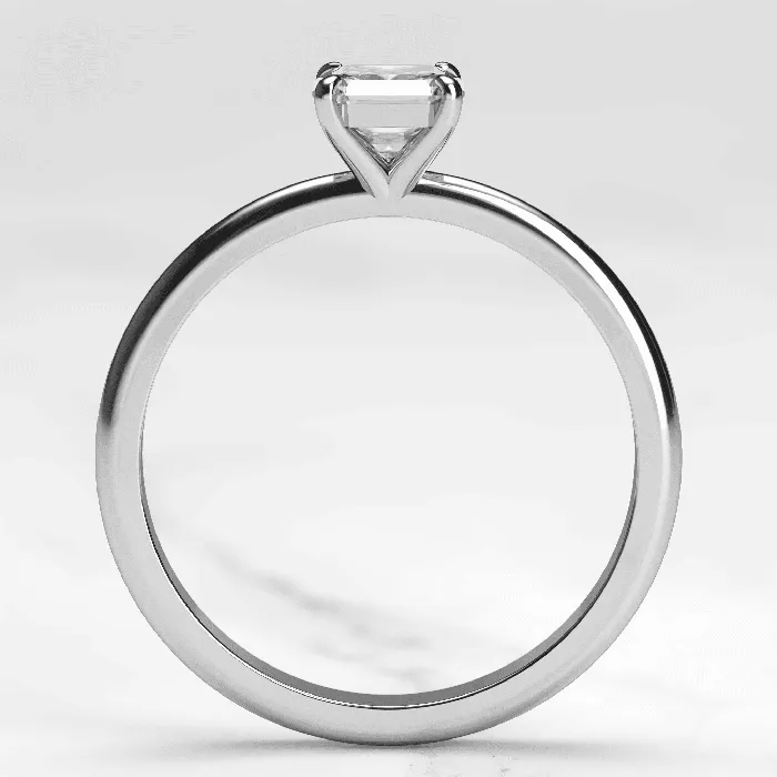 Asscher Tapered Solitaire Diamond Ring Capucinne Rings