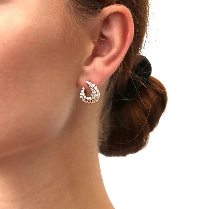 BERRICLE Earrings Cluster Wrap CZ Stud Earrings in Sterling Silver