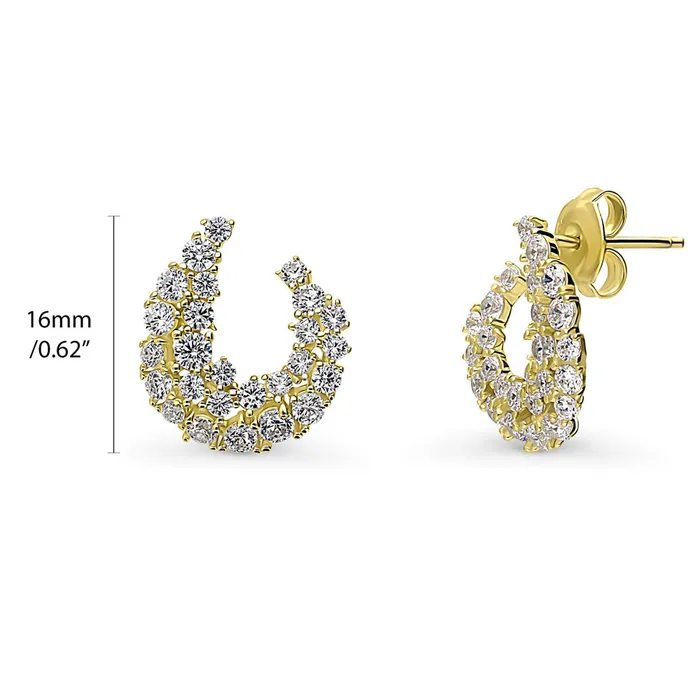 BERRICLE Earrings Cluster Wrap CZ Stud Earrings in Sterling Silver