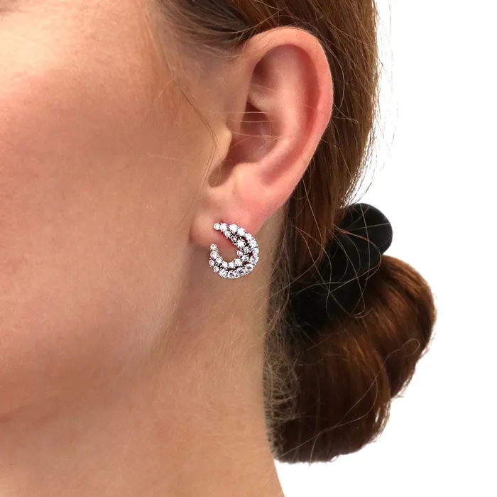 BERRICLE Earrings Cluster Wrap CZ Stud Earrings in Sterling Silver