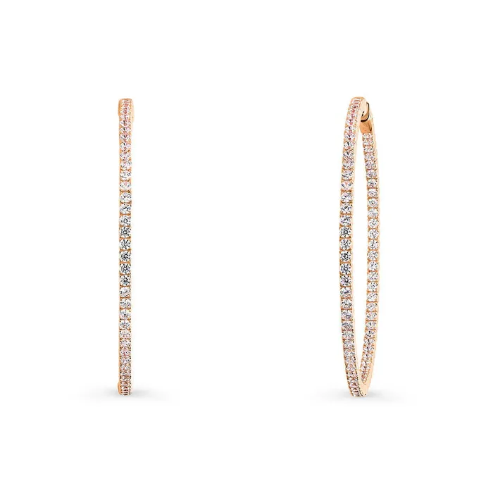 BERRICLE Earrings CZ Large InsideOut Hoop Earrings in Sterling Silver 22