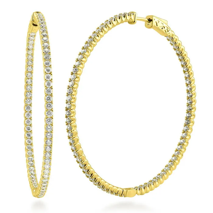 BERRICLE Earrings CZ Large InsideOut Hoop Earrings in Sterling Silver 22