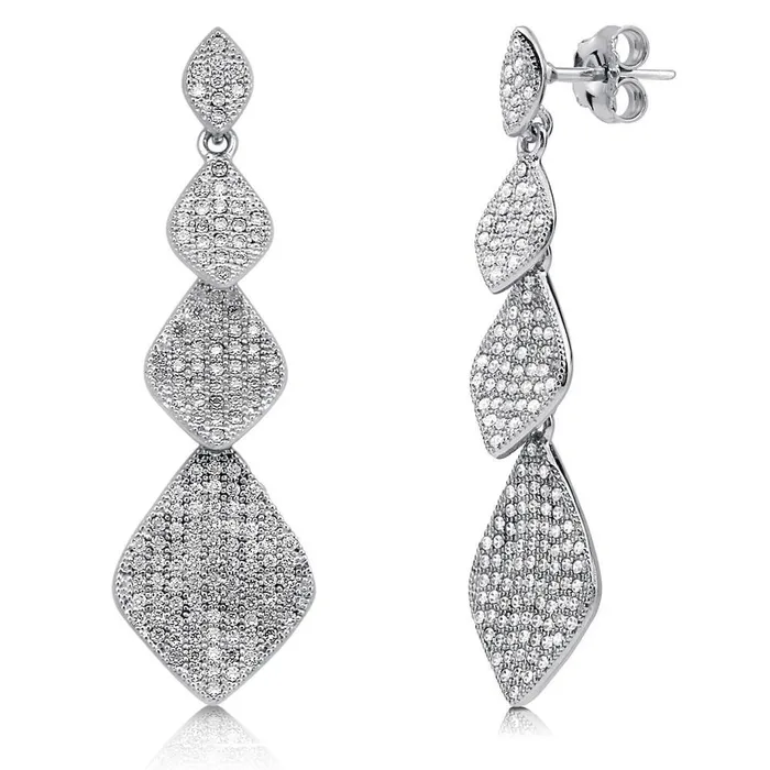 BERRICLE Earrings Graduated CZ Earrings in Sterling Silver