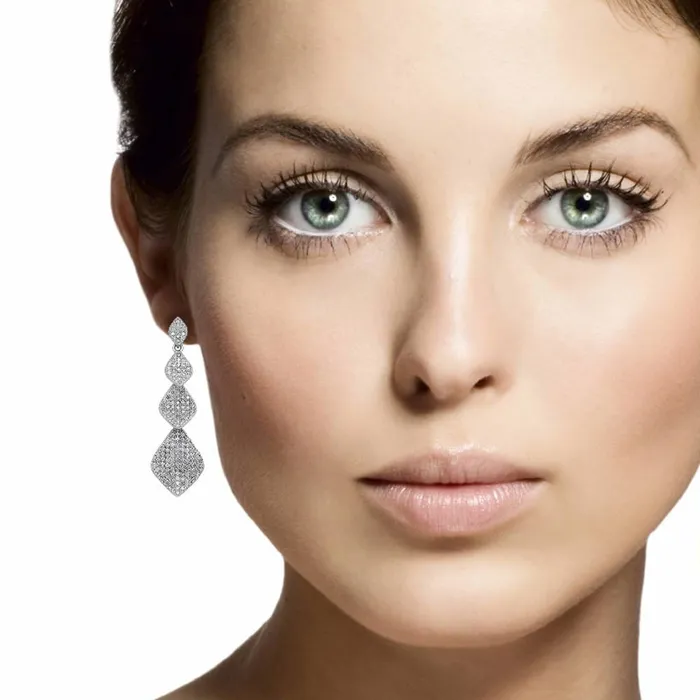BERRICLE Earrings Graduated CZ Earrings in Sterling Silver