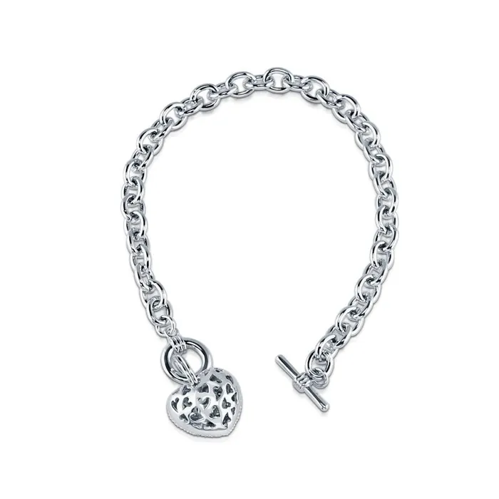 BERRICLE Necklaces Heart CZ Necklace Earrings and Bracelet in SilverTone
