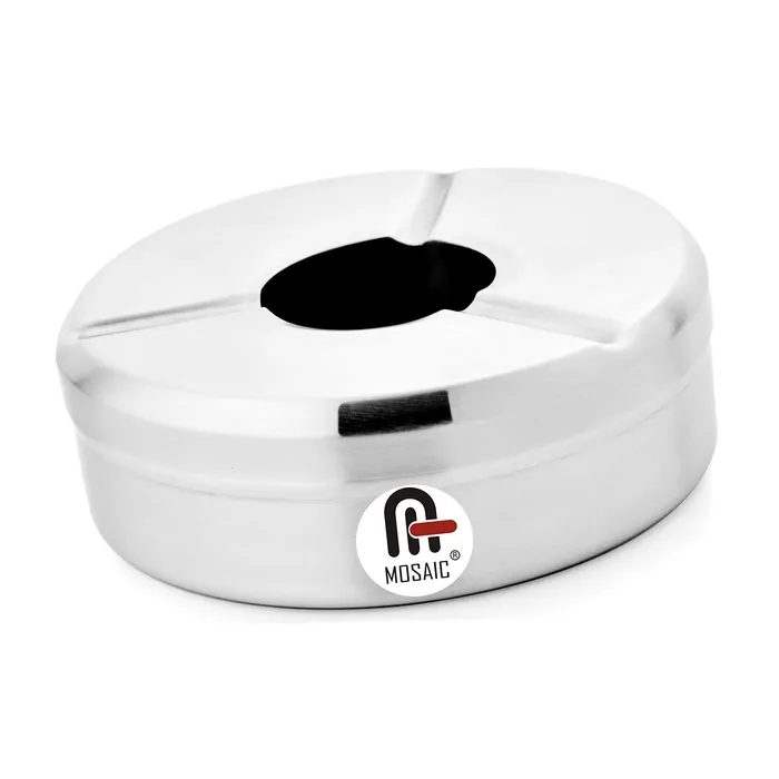 Bracelets Mosaic Stainless Steel Ash Tray with Lid 12 cm Silver Dropshipped via Social Commerce Network