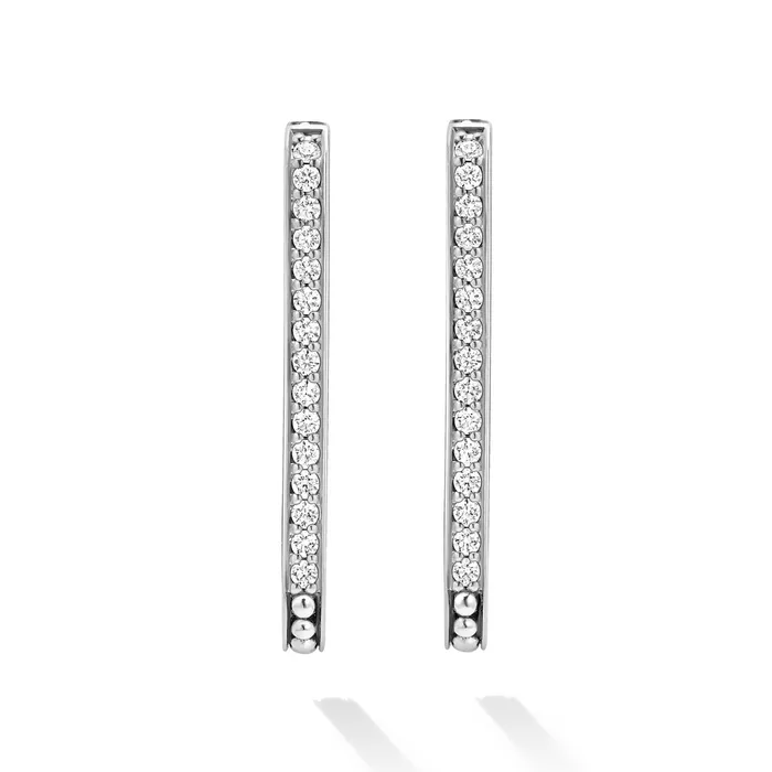 Caviar Spark Large Linear Diamond Hoop Earrings LAGOS Earrings Caviar Spark Large Linear Diamond Hoop Earrings LAGOS Earrings