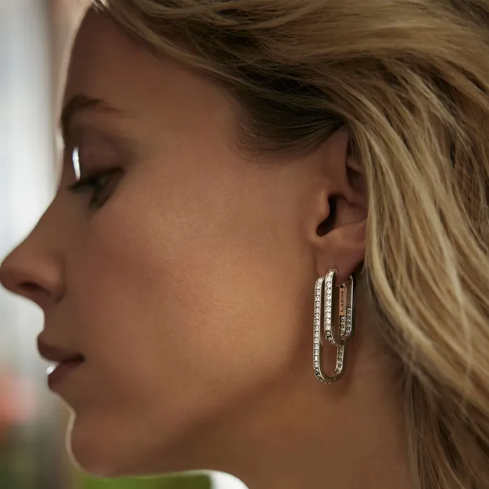 Caviar Spark Large Linear Diamond Hoop Earrings LAGOS Earrings Caviar Spark Large Linear Diamond Hoop Earrings LAGOS Earrings