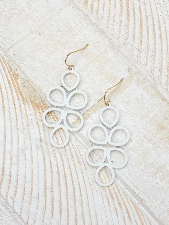 Coil Statement Dangle Earrings White Prep Obsessed VP Earrings