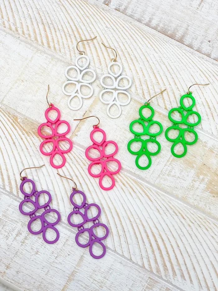 Coil Statement Dangle Earrings White Prep Obsessed VP Earrings