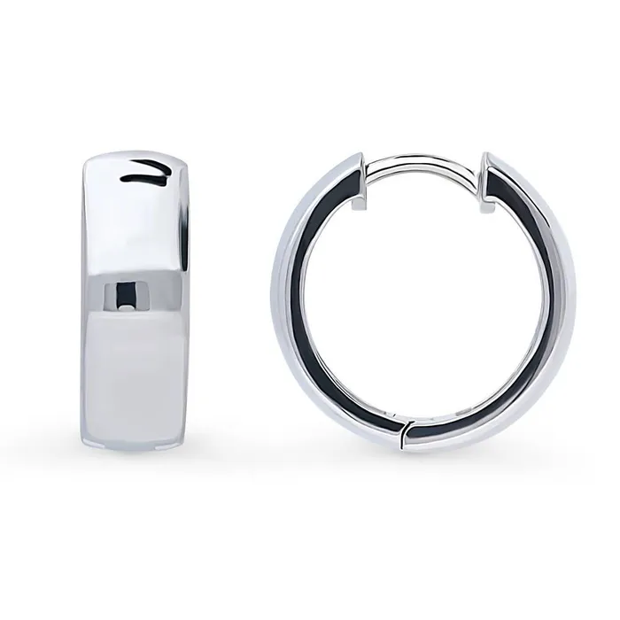 Earrings BERRICLE Dome Medium Hoop Earrings in Sterling Silver 066