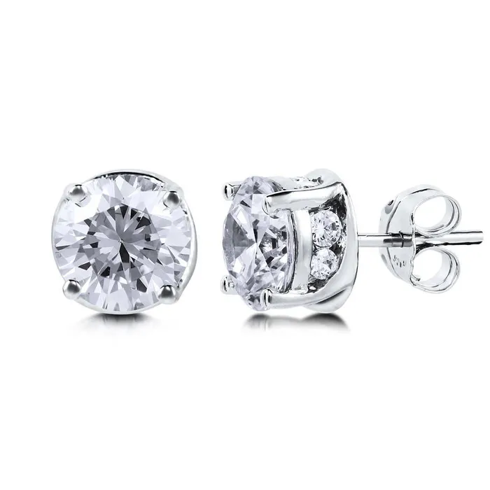 Earrings BERRICLE Solitaire 2ct CZ Stud Earrings in Sterling Silver