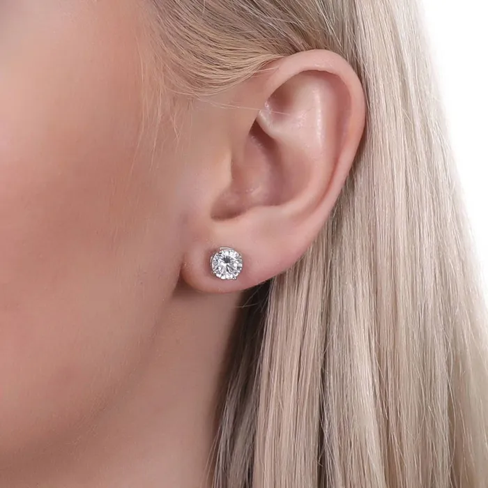 Earrings BERRICLE Solitaire 2ct CZ Stud Earrings in Sterling Silver