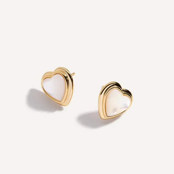 Earrings Pearl Heart Stud Earrings Hearts Valley Jewelry