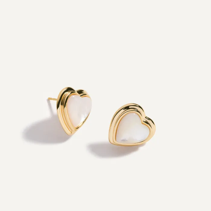 Earrings Pearl Heart Stud Earrings Hearts Valley Jewelry