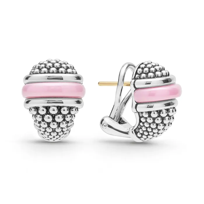 Earrings Pink Caviar Ceramic Caviar Omega Clip Earrings LAGOS