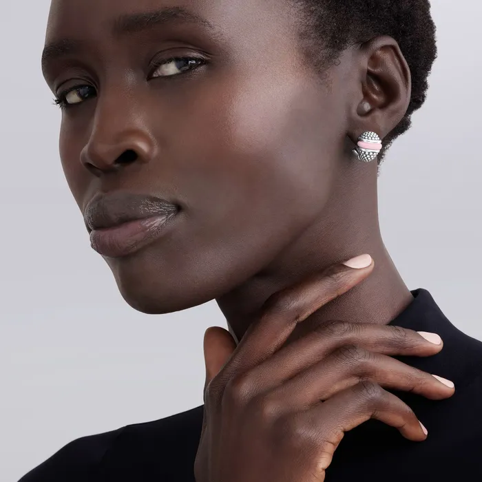 Earrings Pink Caviar Ceramic Caviar Omega Clip Earrings LAGOS Earrings Pink Caviar Ceramic Caviar Omega Clip Earrings LAGOS