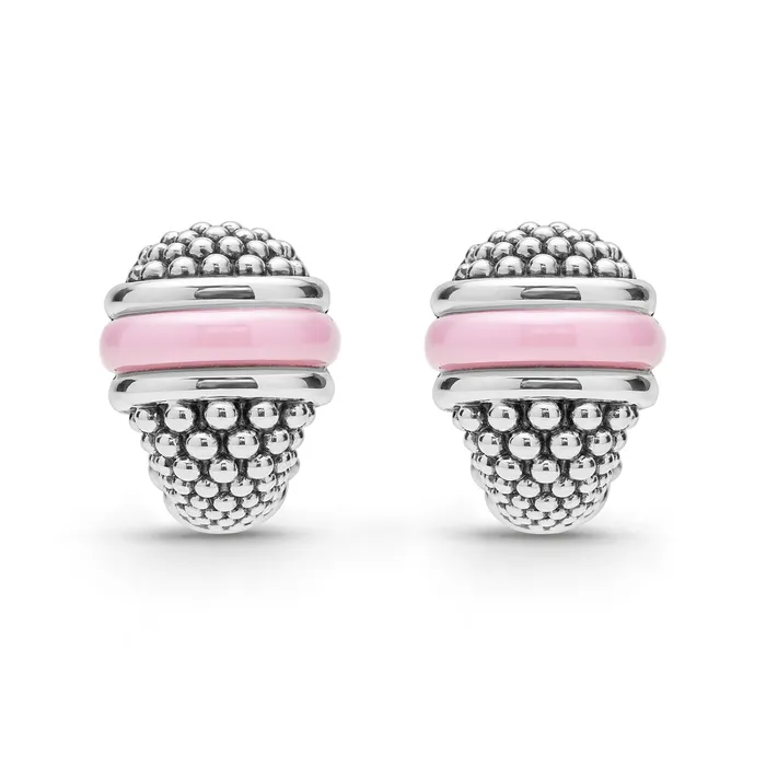 Earrings Pink Caviar Ceramic Caviar Omega Clip Earrings LAGOS Earrings Pink Caviar Ceramic Caviar Omega Clip Earrings LAGOS