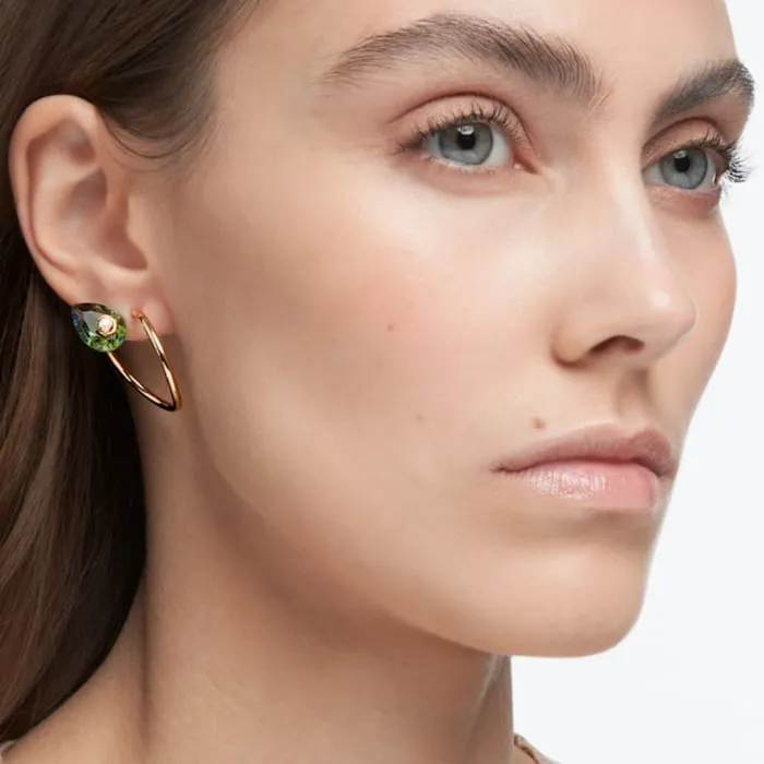 Earrings Swarovski Numina earrings Asymmetrical Green Goldtone plated Swarovski Earrings Swarovski Numina earrings Asymmetrical Green Goldtone plated Swarovski