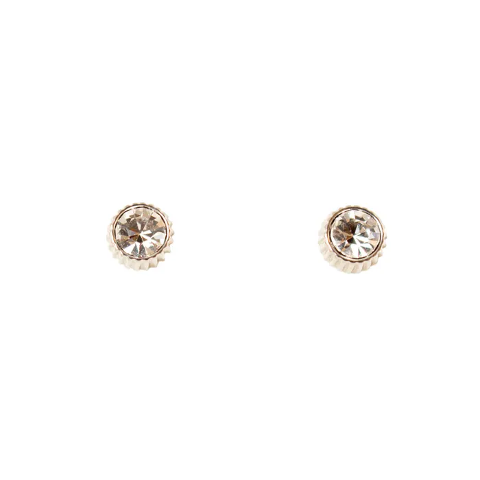 Fossil Earrings Fossil Earring Base Metal With Zircon Silver Color