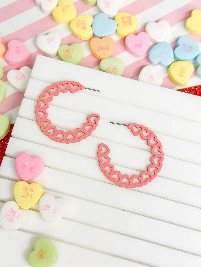 Hoop Of Hearts Earrings Blush Prep Obsessed RNK Earrings