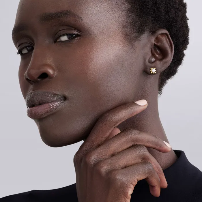 Luna 18K Gold Fleur Pearl Stud Earrings LAGOS Earrings