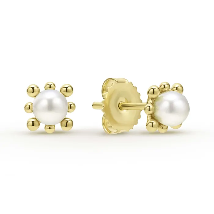 Luna 18K Gold Fleur Pearl Stud Earrings LAGOS Earrings