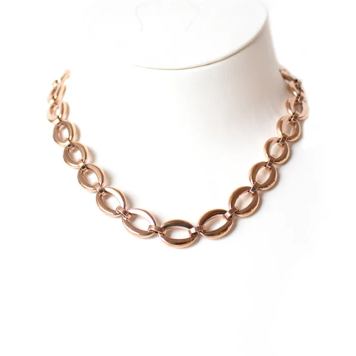 Necklaces Esprit Esprit Necklace Rosegold Oval Shape Chain Glossy Finish