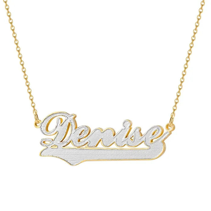 Necklaces Novalico Two Tone Flat Head Name Necklace