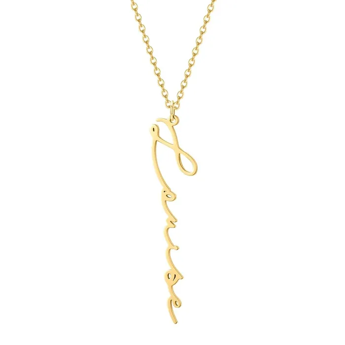 Necklaces Novalico Vertical Elegant Signature Name Necklace