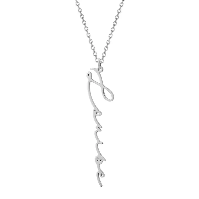 Necklaces Novalico Vertical Elegant Signature Name Necklace